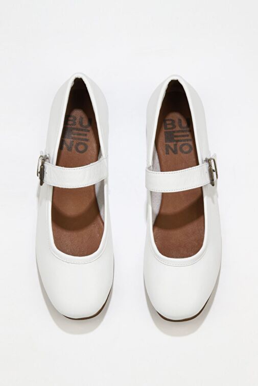 Bueno Shoes Beyaz Deri Kadın Düz Babet 01ws4409 - Görsel 2