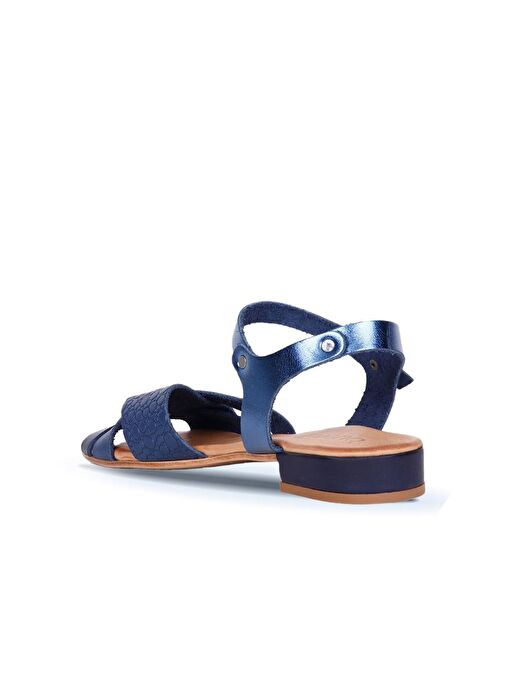 Bueno Shoes Lacivert Deri Kadın Topuklu Sandalet 01ws6106 - Görsel 5