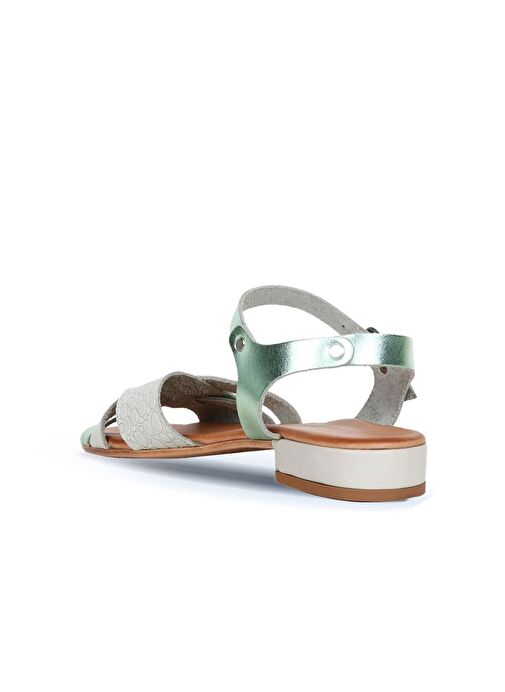 Bueno Shoes Yeşil Deri Kadın Topuklu Sandalet 01ws6106 - Görsel 5