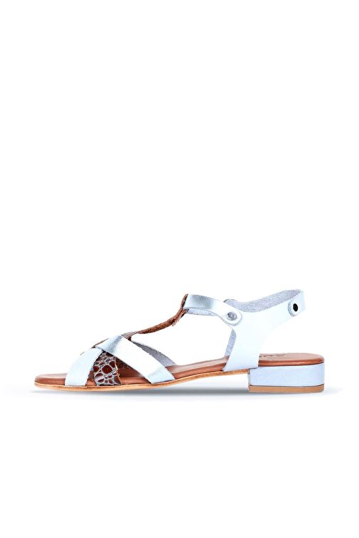 Bueno Shoes Mavi Deri Kadın Topuklu Sandalet 01ws6109 - Görsel 4