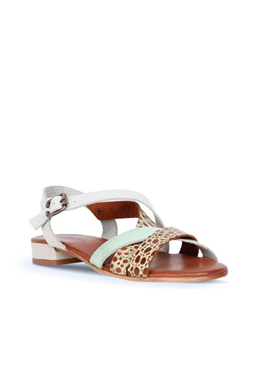 Bueno Shoes Yeşil Deri Kadın Topuklu Sandalet 01ws6110 - Görsel 3