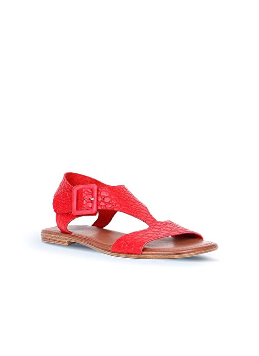 Bueno Shoes Kırmızı Deri Kadın Sandalet 01ws6904 - Görsel 3