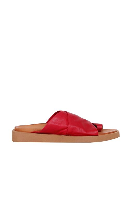 Bueno Shoes Kırmızı Deri Kadın Parmak Arası Terlik 01ws2809 - Görsel 2