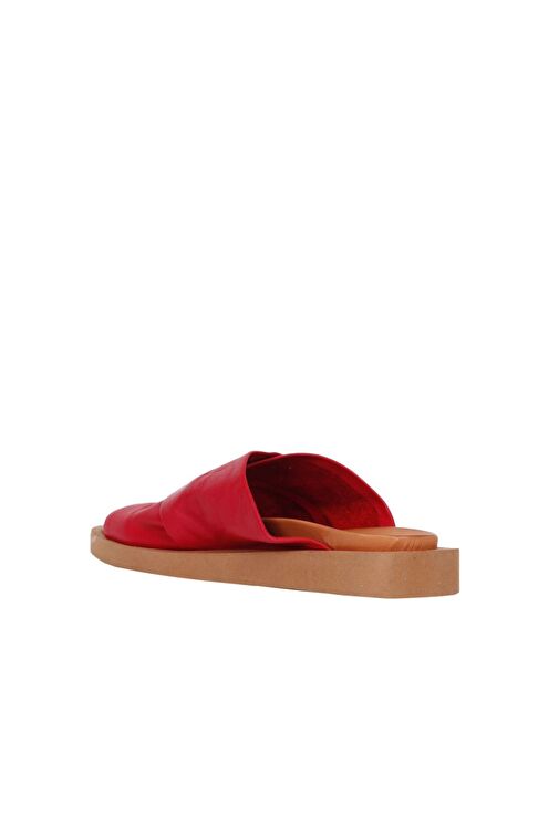 Bueno Shoes Kırmızı Deri Kadın Parmak Arası Terlik 01ws2809 - Görsel 5