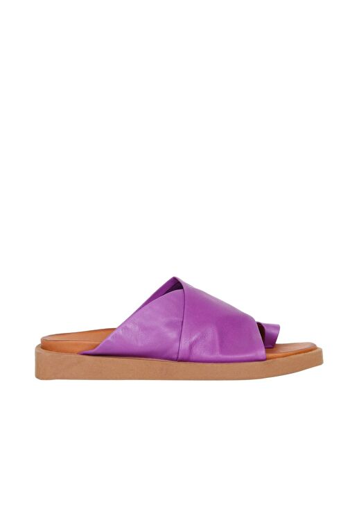 Bueno Shoes Lila Deri Kadın Parmak Arası Terlik 01ws2809 - Görsel 2