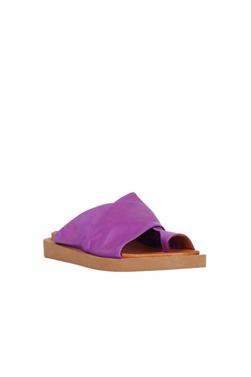 Bueno Shoes Lila Deri Kadın Parmak Arası Terlik 01ws2809 - Görsel 3