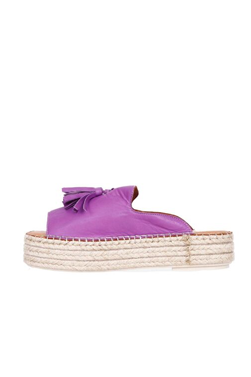 Bueno Shoes Lila Deri Kadın Dolgu Topuklu Espadril Terlik 01wq3511 - Görsel 4