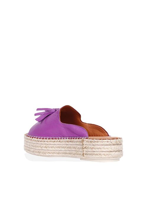 Bueno Shoes Lila Deri Kadın Dolgu Topuklu Espadril Terlik 01wq3511 - Görsel 5