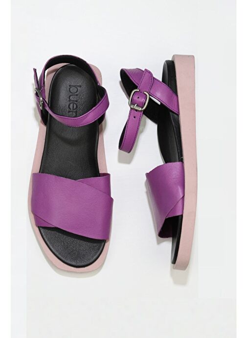 Bueno Shoes Lila Deri Kadın Sandalet 01wq9102 - Görsel 2