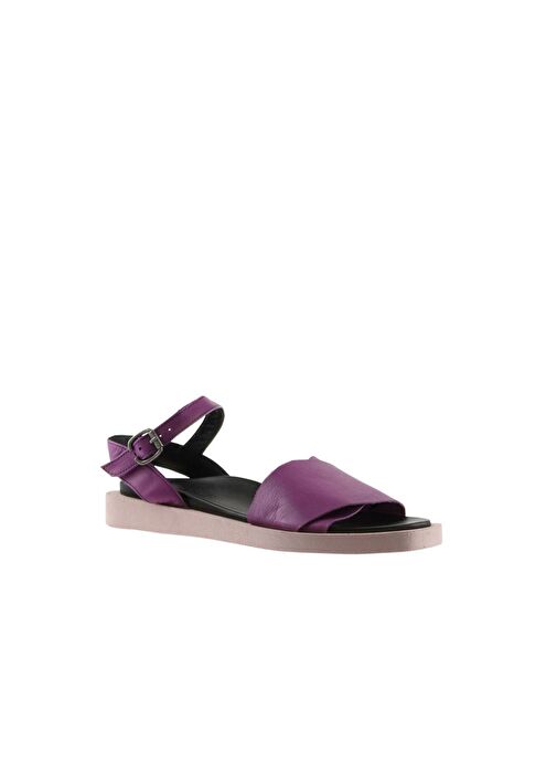 Bueno Shoes Lila Deri Kadın Sandalet 01wq9102 - Görsel 4