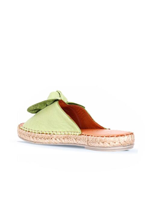 Bueno Shoes Yeşil Deri Kadın Espadril Terlik 01wl4605 - Görsel 5