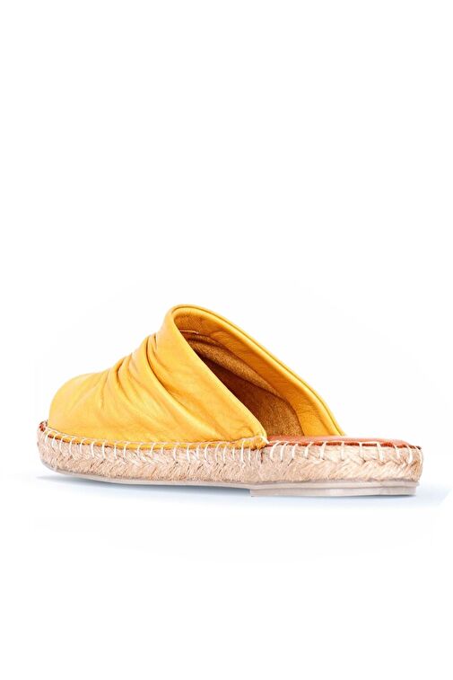 Bueno Shoes Sarı Deri Kadın Espadril Terlik 01wl4617 - Görsel 5