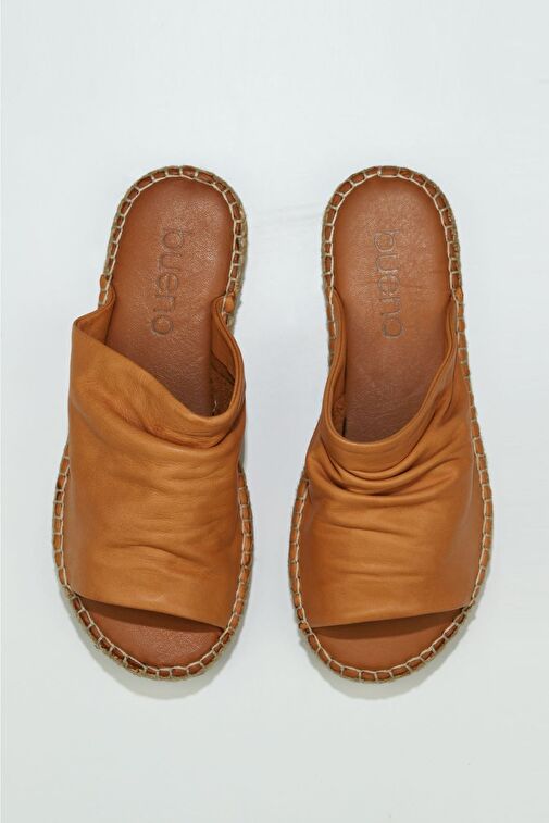 Bueno Shoes Taba Deri Kadın Espadril Terlik 01wl4617 - Görsel 2