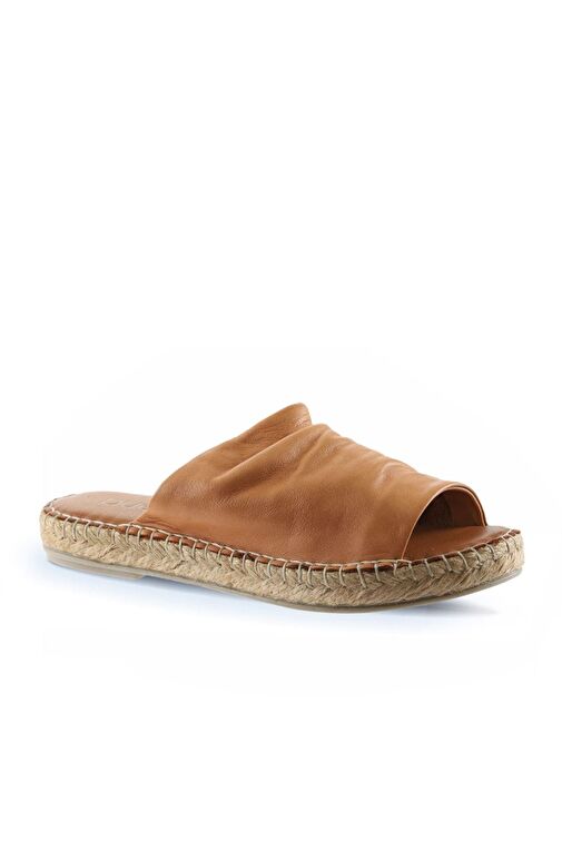 Bueno Shoes Taba Deri Kadın Espadril Terlik 01wl4617 - Görsel 4