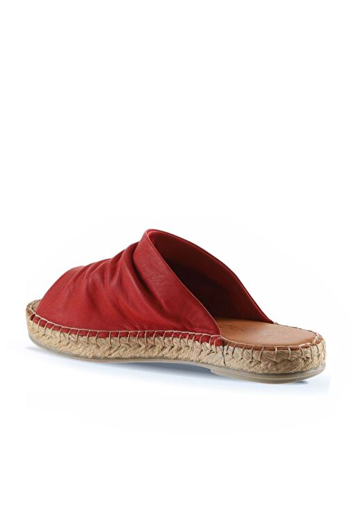 Bueno Shoes Kırmızı Deri Kadın Espadril Terlik 01wl4617 - Görsel 6
