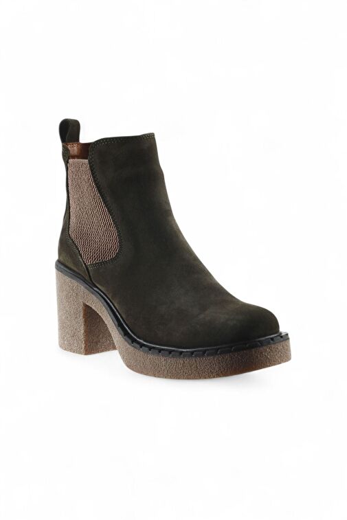 Bueno Shoes Haki Süet Kadın Topuklu Bot 01wt2900 - Görsel 3