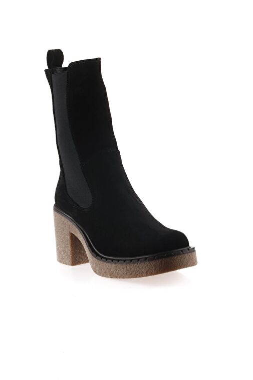 Bueno Shoes Siyah Süet Kadın Topuklu Bot 01wt2901 - Görsel 3