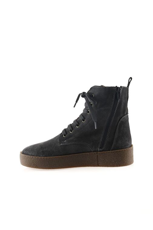 Bueno Shoes Gri Koyu Süet Kadın Düz Bot 01wt3001 - Görsel 4