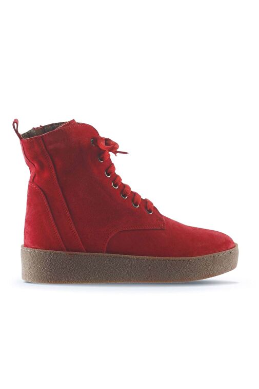 Bueno Shoes Kırmızı Süet Kadın Düz Bot 01wt3001 - Görsel 2