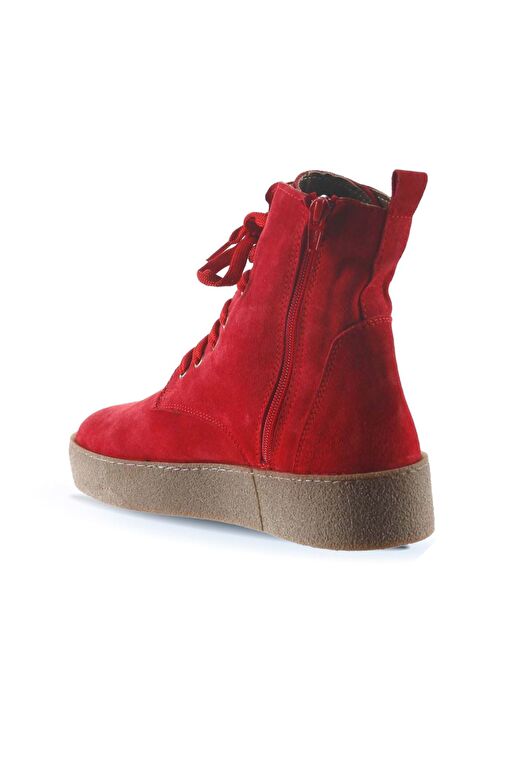 Bueno Shoes Kırmızı Süet Kadın Düz Bot 01wt3001 - Görsel 5