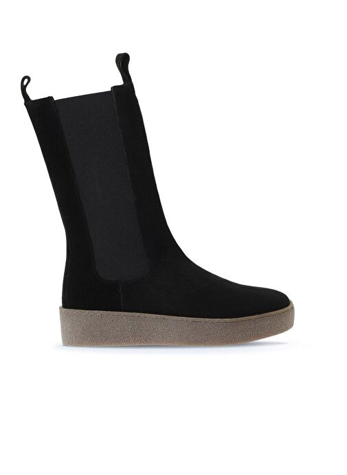 Bueno Shoes Siyah Süet Kadın Düz Bot 01wt3004 - Görsel 2