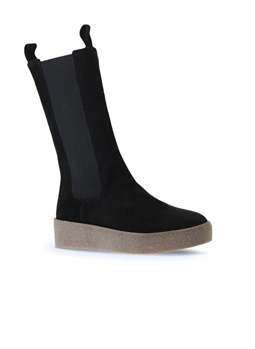 Bueno Shoes Siyah Süet Kadın Düz Bot 01wt3004 - Görsel 3