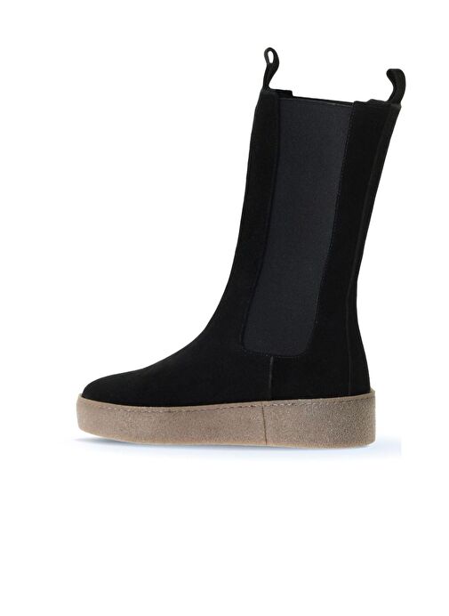Bueno Shoes Siyah Süet Kadın Düz Bot 01wt3004 - Görsel 5