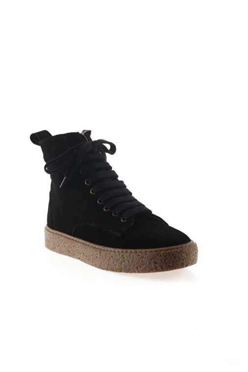 Bueno Shoes Siyah Süet Kadın Düz Bot 01wt3202 - Görsel 3