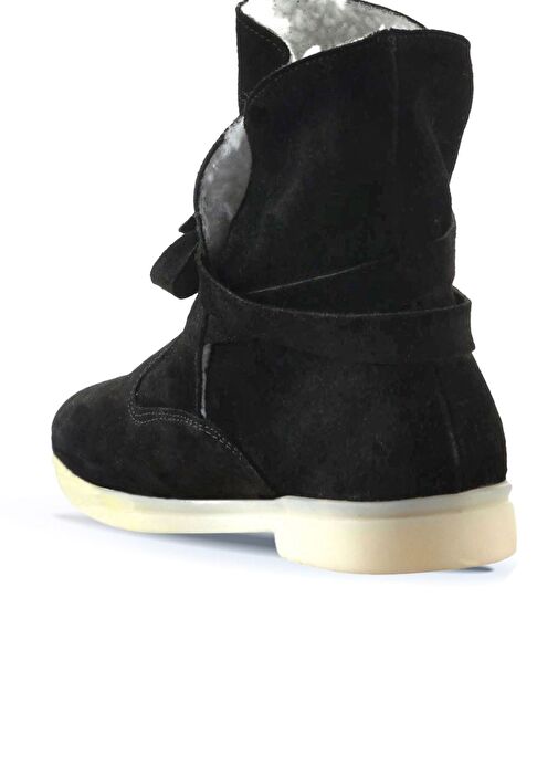 Bueno Shoes Siyah Süet Kadın Düz Bot 01wt3303 - Görsel 5
