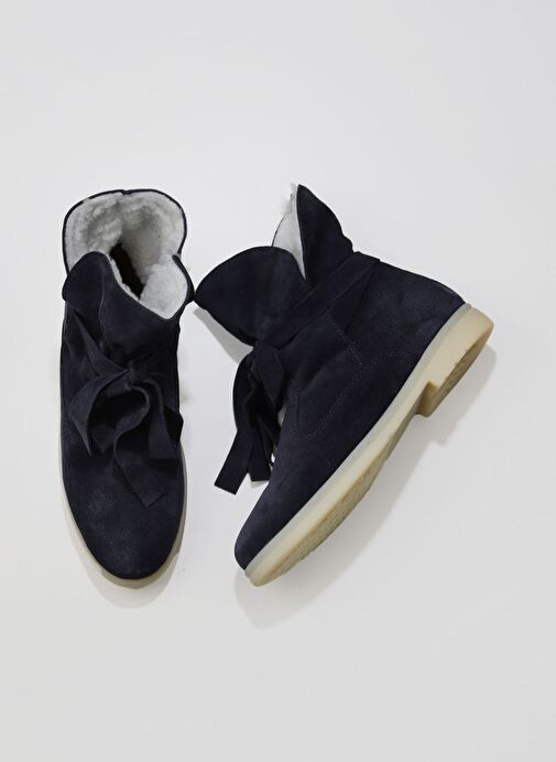 Bueno Shoes Lacivert Süet Kadın Düz Bot 01wt3303 - Görsel 2