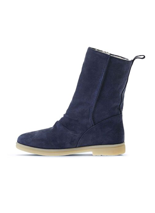 Bueno Shoes Mavi Süet Kadın Düz Bot 01wt3305 - Görsel 4