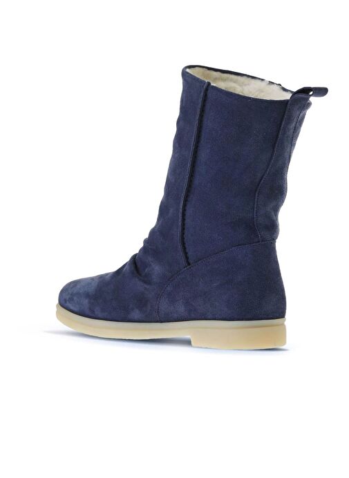 Bueno Shoes Mavi Süet Kadın Düz Bot 01wt3305 - Görsel 5