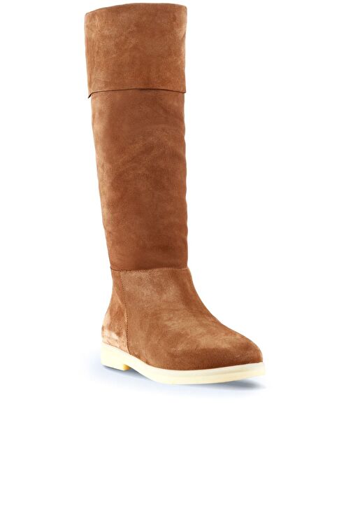 Bueno Shoes Taba Açık Süet Kadın Düz Çizme 01wt3307 - Görsel 4