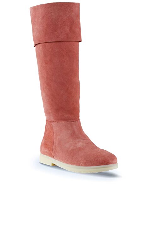 Bueno Shoes Pudra Açık Süet Kadın Düz Çizme 01wt3307 - Görsel 4