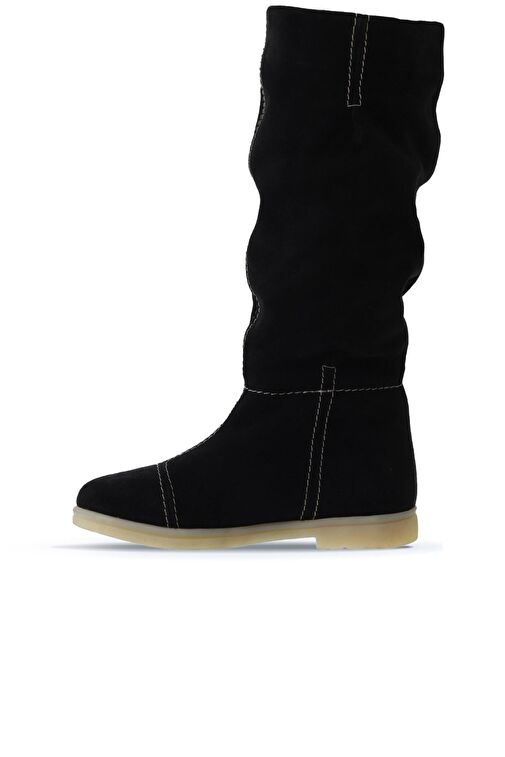 Bueno Shoes Siyah Süet Kadın Düz Çizme 01wt3314 - Görsel 3