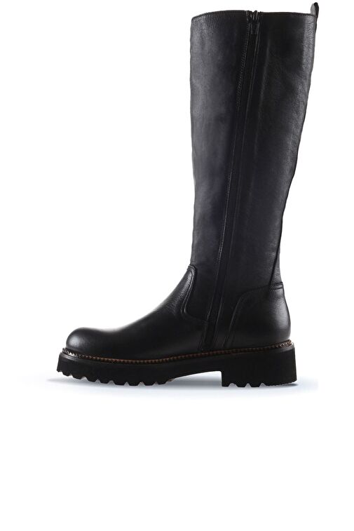 Bueno Shoes Siyah Flotter Deri Kadın Düz Çizme 01wt0804 - Görsel 3