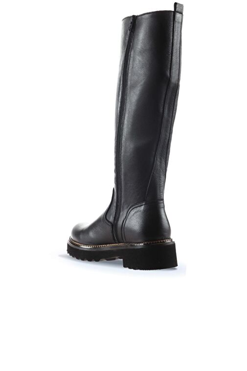 Bueno Shoes Siyah Flotter Deri Kadın Düz Çizme 01wt0804 - Görsel 5