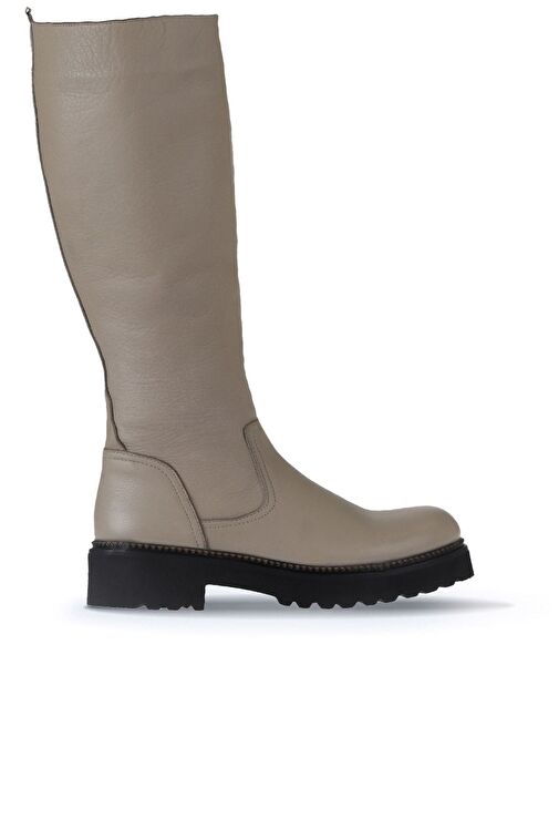 Bueno Shoes Gri Flotter Deri Kadın Düz Çizme 01wt0804 - Görsel 2