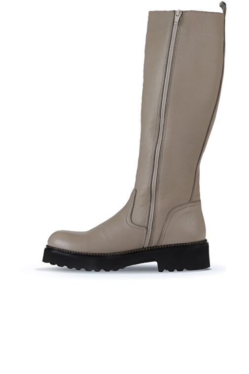 Bueno Shoes Gri Flotter Deri Kadın Düz Çizme 01wt0804 - Görsel 3