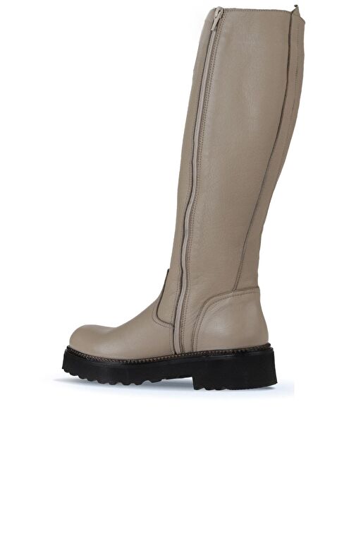 Bueno Shoes Gri Flotter Deri Kadın Düz Çizme 01wt0804 - Görsel 5