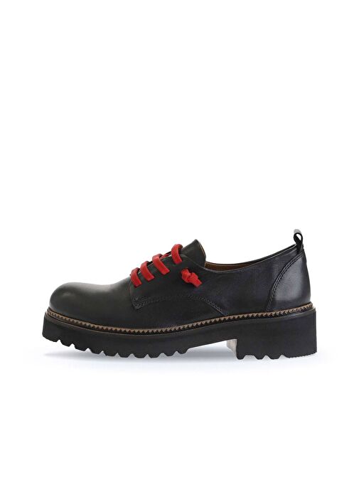 Bueno Shoes Siyah Kırmızı Deri Kadın Klasik Ayakkabı 01wt0815 - Görsel 5