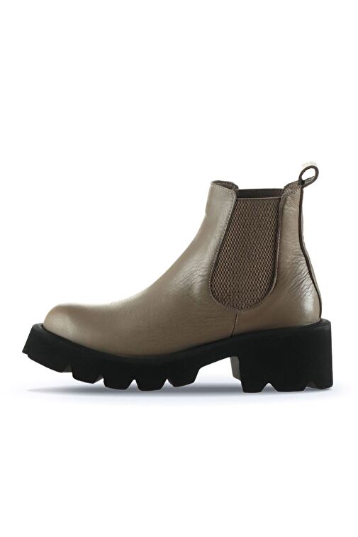 Bueno Shoes Gri Flotter Deri Kadın Topuklu Bot 01wt1705 - Görsel 4