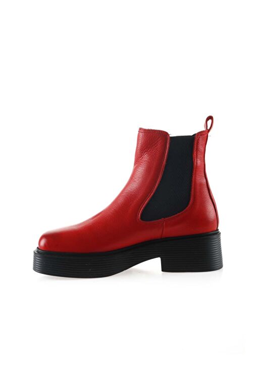 Bueno Shoes Kırmızı Flotter Deri Kadın Topuklu Bot 01wt1800 - Görsel 4