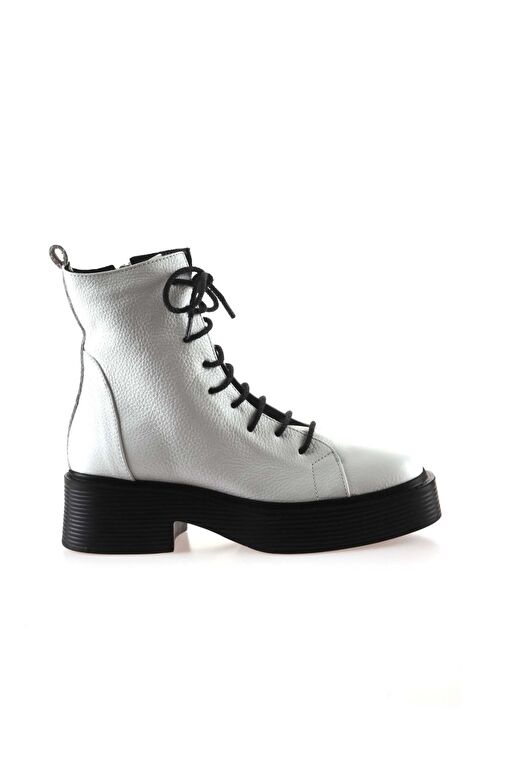 Bueno Shoes Beyaz Flotter Deri Kadın Topuklu Bot 01wt1801 - Görsel 2