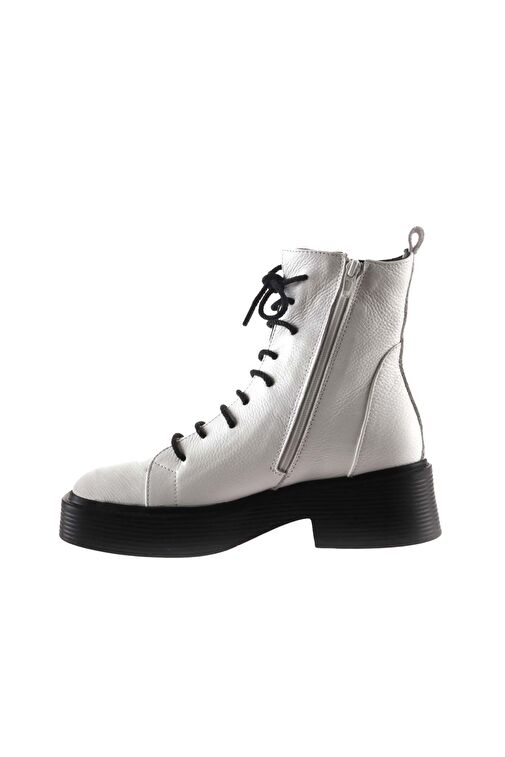 Bueno Shoes Beyaz Flotter Deri Kadın Topuklu Bot 01wt1801 - Görsel 4