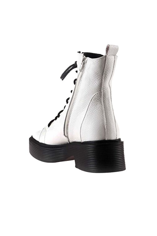 Bueno Shoes Beyaz Flotter Deri Kadın Topuklu Bot 01wt1801 - Görsel 5