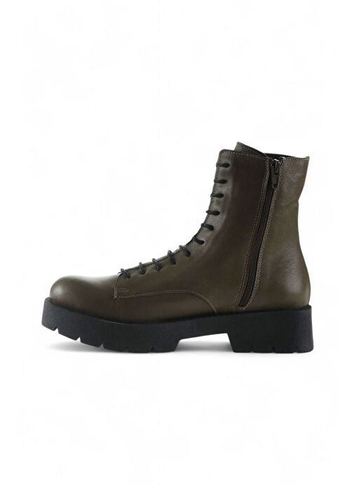 Bueno Shoes Haki Deri Kadın Düz Bot 01wt2501 - Görsel 4