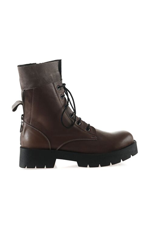 Bueno Shoes Vizon Deri Kadın Topuklu Bot 01wt2503 - Görsel 2