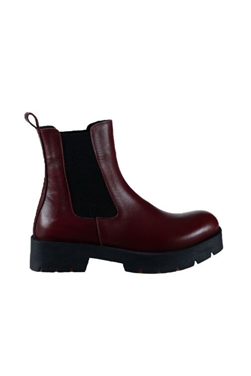 Bueno Shoes Bordo Deri Kadın Düz Bot 01wt2506 - Görsel 2
