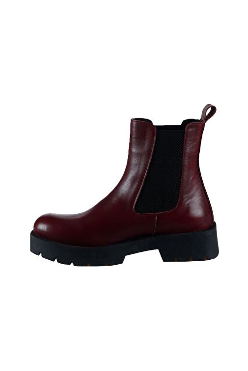 Bueno Shoes Bordo Deri Kadın Düz Bot 01wt2506 - Görsel 4
